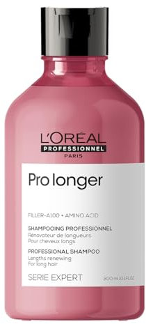 L'OREAL PROFESSIONNEL - Shampoing Renovateur de Longueurs Pro Longer - Homme & Femme - Restauration Instantanée De La Fibre Capillaire - Apporte Force & Brillance - Cheveux Longs - 300 ml