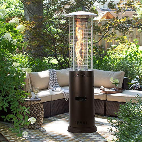 Riscaldatore per patio, riscaldatore da esterno di alta qualità, 15 kW, riscaldamento rapido per terrazza in piedi, per giardino, commerciale/casa, marrone piccola sorpresa