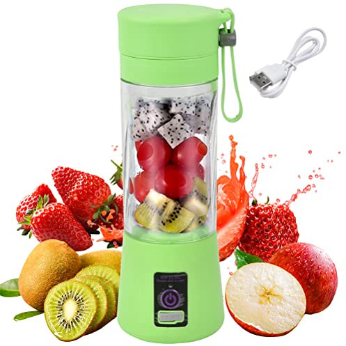 Portable Blender, Personal Juicer Cup Fruit Mixer,Mini Juice Blender for Smoothies and Shakes，with 6 Power Blades Travel Blenders for Travel Gym Outdoor, Green