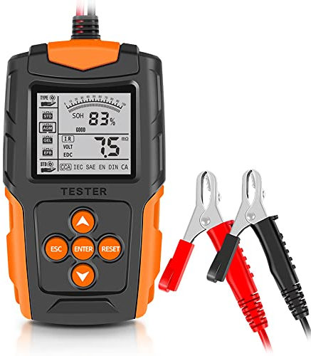 Irfora 12V / 24V Autobatterietester LCD Digitaler Batterieanalysator Autoladediagnosewerkzeug SOH SOC CCA IR Messung für Auto LKW Motorrad