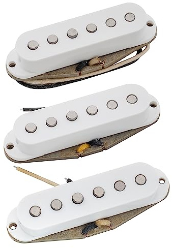 The Revival Pickups RPS6 Jimi Hendrix Vintage Alnico 5 Single Coil Tonabnehmer Set für Strat Style E-Gitarre, Weiß