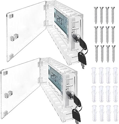 Thermostat Guard with Key,Thermotat Cover with Lock Clear Thermostat Guard for Wall,Universal Thermostat Cover Clear Guard Box for Wall for Restaurants School Ac Panel,6.5H X 3.9W X 1.9D