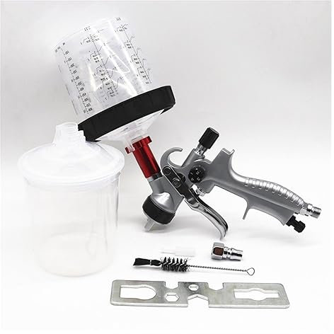 PHLeaz Pistola a spruzzo HVLP Pistola per verniciatura auto da 1,3 mm con adattatore e pistola a spruzzo ad aria compressa per tazza di miscelazione Pistola a spruzzo per verniciatura ad aria (Color