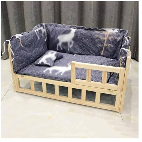 EHEIN Katzenbett, Plüsch-Katzenbett for den Innenbereich, Katzenhängematte aus Holz, Katzensofa, geeignet for Katzen, Hunde, Kaninchen, Kleintiere (Color : Style7, Size : S)
