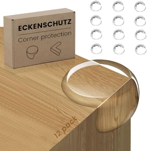 FUHOMI 12 Stücks Kantenschutz Baby Eckenschutz Baby Selbstklebend Transparent Tischkantenschutz Eckschutzkanten Baby kindersicherung Mit Verbessertem Superkleber für Baby Sicherheit (12PCS)