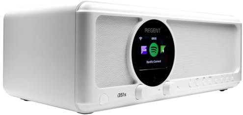 Ferguson - Radio Internet DAB+ Wi-Fi - Regent i351s Spotify Connect/AUX/USB/Bluetooth - Radio Bluetooth: altoparlante, Hi-Fi, FM - Doppia sveglia, telecomando - IN/OUT singolo - (bianco)