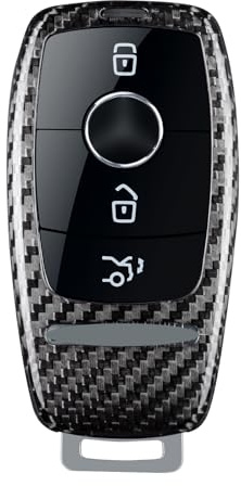 T-carbon Autoschlüssel Hülle schlüssel hülle kompatibel mit Mercedes Benz ,Glasfaser schlüssel hülle kompatibel mit AMG A220 CLS Klasse E-Klasse E63S GLE 350 4Matic S-Klasse,Silber Schwarz