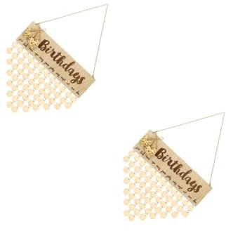 Lurrose 2St Holzblockkalender Geburtstagskalender zum Aufhängen Wand Geburtstagserinnerung Geburtstags-Tracker-Kalender personalised Kalender aus Holz Bambus