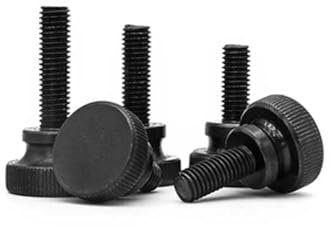 Voirrow 2 Stück M8 24 mm gerändelte Doppelschritt-Handdrehschrauben Schrauben Knopfschraube Bolzengewinde Nägel Kohlenstoffstahl SCHWARZ GB834(M8x16mmxD24x16mm)