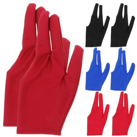 ibasenice 8-Teiliges Yoyo-Handschuh-Set 3-Finger-Billardhandschuh Aus Elastan rutschfeste -Handschuhe Für Tricks Reduziert Reibung Bei Snooker Und Billard Für Damen Und Herren