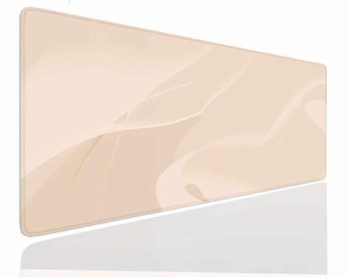 Tapis de Souris XXL 1400x700x4mm Grand Tapis de Bureau Tapis de Souris Gamer Tapis Bureau Gaming Antidérapant Résistant à l'eau, Tapis Souris XXL Mouse Pad Mat Beige sous-Mainm, Clavier Souris J-84