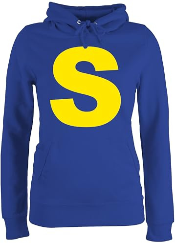 Shirtracer - Pullover Damen Hoodie Frauen - Karneval & Fasching - Kostüm Buchstabe S Streifenhörnchen Chipmunk Simon I Fastnacht Gruppenkostüm Chipmunk