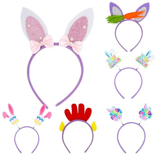 Vllold Osterhasen-Haarband, niedliche Hasenohren-Haarband, lustiger -Kopfschmuck, Kopfbedeckung, Haarreifen für Hasen-Mottoparty, Rollenspiele, Maskerade, Geburtstag