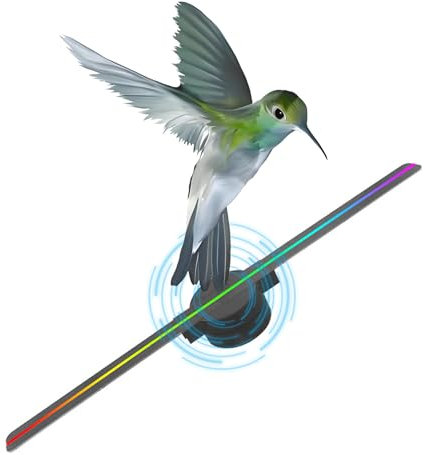 Ventola per Ologramma 3D, Proiettore per Ologramma 3D Olografico a LED HD da 16,5 Pollici, Videoproiettore Olografico WlFl con Supporto APP per Feste, Bar, Festival (Spina europea)