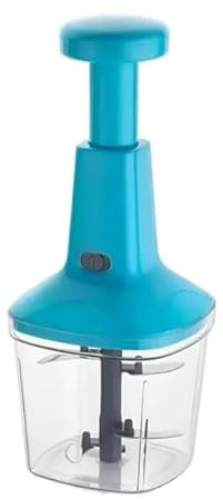 Hand Push Chopper for Kitchen | Powerful Manual Vegetable Cutter with Stainless Steel Blades | BPA-Free, Easy to Use & Clean, Compact Food Processor (Multicolor)1100 ML