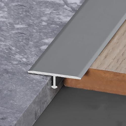 3 Pack Aluminum TProfile Strips 90 cm FloortoTile Transition Molding Flat Edge Trim for Laminate & Vinyl Flooring Gray 12 mm Width Durable & Stylish Design