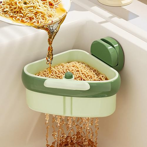 Abtropfsieb Spülbecken Eckkorb, Spülbeckensieb Zum Saugnapf, Essensreste Sieb Spülbecken, Waschbecken Sieb Küche Für Waschen/Organizer In Küche
