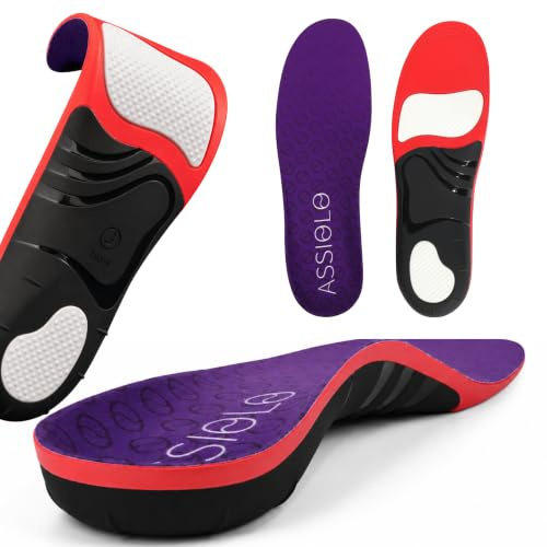 ASSIOLO Solette Ortopediche Uomo Donna, Plantari per Scarpe con Supporto Arco Plantare, Solette Ammortizzanti in Gel e TPU, Ritagliabili per Scarpe da Lavoro, Sport e Uso Quotidiano – 40-43