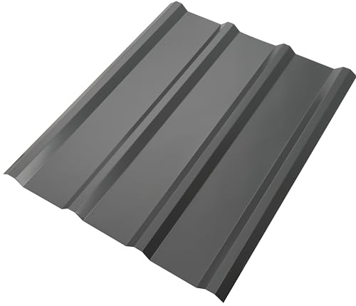 Arrow Set of 5 Galvanized Steel Corrugated Metal Panels, 2x3 Ft Roofing and Siding Sheets for DIY Roof or Wall Projects, Made in USA, Charcoal