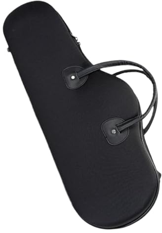 Altsaxophon-Koffer, Saxophon-Aufbewahrungstasche, Tragegriff, stoßfest, Doppelreißverschluss, for Auftritte(Black)