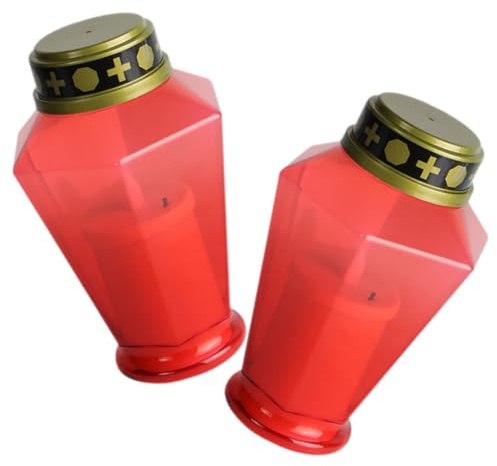 Bougies LED sans Flamme 2 Pièces en Plastique Rouge LED | Lumière Décorative, Usage Chambre et Salon, Fonctionnement sans Flamme, Longue Durée