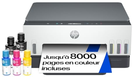 HP Smart Tank 6005, Impresora A4 Multifunción a Color, Inyección de Tinta, Wi-Fi de Doble Banda, Impresión automática a Doble Cara, Escáner, Copiadora, Smart App, Tinta incluida hasta 3 años
