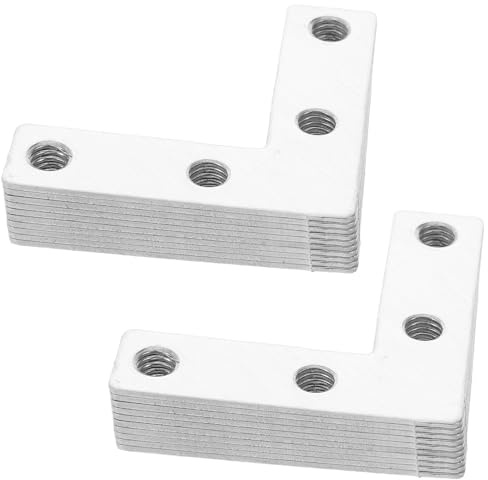 MOLUCKFU 20 Set Set 20 Staffe Angolari in Acciaio 50x50 Mm con Viti, Connettori per Mobili per Supporto Mensole e Rinforzo Stabile di Ripiani e Cassetti, Ferramenta per Mobili in Legno