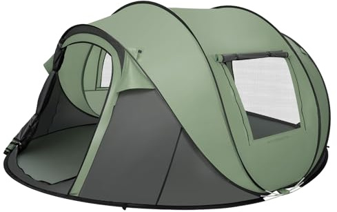 ARATERVIO Instant Pop Up Zelt 3-4 Personen, Automatisches 3-Sekunden-Zelt mit PU3000mm Wassersäule, 290x200cm Campingzelt mit Belüftung, Verstärkt & Stabil für Festival, Strand und Garten