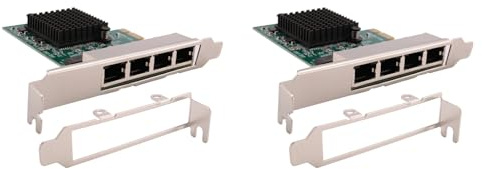 YGBWAOV 2X Tarjetas de Red Adaptador de Red/Ethernet/LAN Tarjeta de Red PCI-E Realtek RJ45 Internet Ethernet Gigabit Tarjeta de Red de 4 Puertos