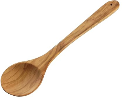cilio TOSCANA Kochlöffel, 25 cm, handgefertigtes Olivenholz, elegant | Rührholz, für alle Töpfe und Pfannen, naturbelassen, handwerklich gefertigt, gelegentliche Ölpflege empfohlen