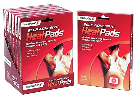 Masterplast Self Adhesive Heat Pads relieves Aches Pains Pack, White, 10x13 cm (Pack of 2)