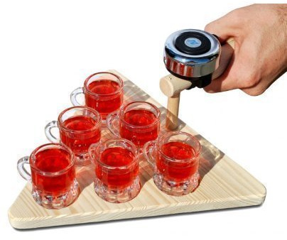 Pfiffig-Wohnen Schnaps-Kelle mit Läute zum anstoßen + 6 Gläser