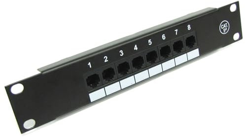 RackMatic - Patch Panel 10 für Serverrack Schrank 8-Port RJ45 Cat.5e UTP 1HE