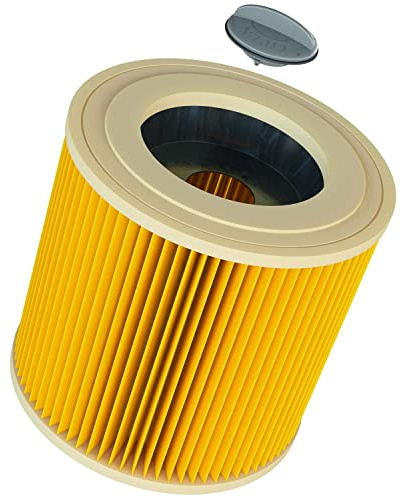 vhbw 1x filtro a pieghe piatte compatibile con Kärcher MV 3 Premium Fireplace aspirapolvere - giallo