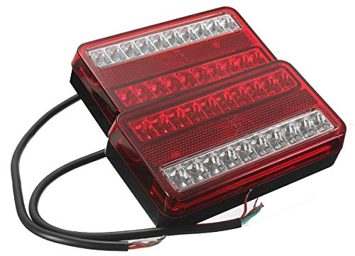 HEHEMM Anhänger Rückleuchten, 20 LED 12V Rücklicht Auto LKW Anhänger Auto Bremslichter Heckleuchte Rücklicht Kontrollleuchte Nebellichter Rückfahrlicht (2 PCS)