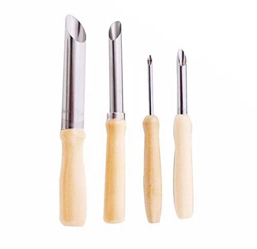OFKPO Outils Perforatrice Demi Ronde pour Poterie Céramique Modelage Sculpture Gravure Argile Ciseaux Couteau, Acier Inoxydable, Lot de 4