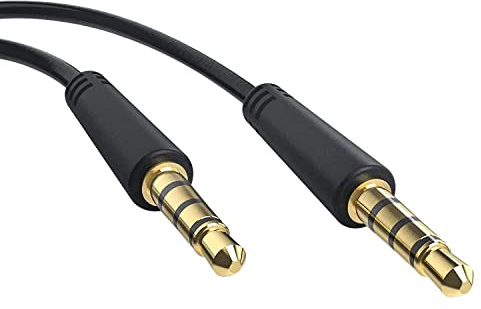 Cablepelado - Cavo audio stereo jack 3,5 mm, maschio-maschio, 4 pin, 3 m, nero