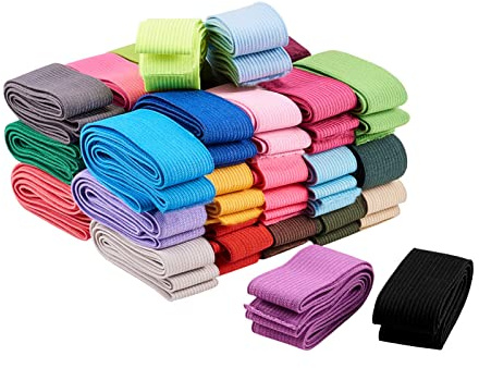 BENECREAT 34mx25 mm flache Gummibänder, 34 Farben Nähen elastische Bänder für Kleid Rock Bund Perücke Bänder DIY Handwerk