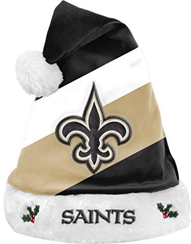 FOCO NFL New Orleans Saints Basic Santa Claus Hat Weihnachtsmann Mütze