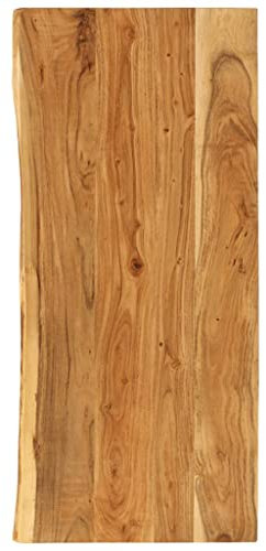 vidaXL Akazienholz Massiv Waschtischplatte Badezimmer Waschtisch Waschtischkonsole Platte Holzplatte für Aufsatzbecken Badmöbel Baumkante 114x52x2,5cm