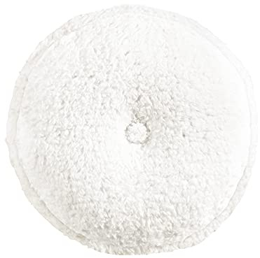 Lush Decor Button Soft Sherpa Rundes Dekokissen, 38,1 cm, Weiß