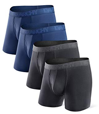 DAVID ARCHY Boxer Uomo in bambù Ultra Morbido, Mutande Boxer Bamboo Comodi, Intimo Maschile ，Traspiranti, 4 Paia