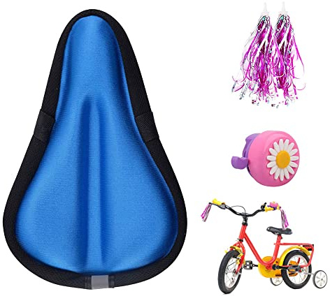 Liyamobu Kinder-Fahrradsitzkissenbezug für Jungen und Mädchen, 22,9 x 15,2 cm, atmungsaktiv und extra weich, Memory-Schaum, Kinder-Fahrradsattelunterlage mit Wasser- und staubabweisendem Bezug