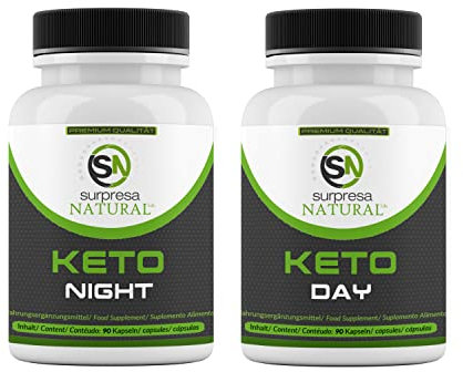 Keto Day & Night Stoffwechsel 180 Kapsel Sparpaket, Magnesium, Vitamin B6, Grünteeextrakt, L-Carnitin & L-Tyrosin, 1 Monat Vorrat