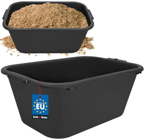 KOTARBAU® Secchio per Malta, Secchio Rinforzato, Rettangolare, Nero, 55 l