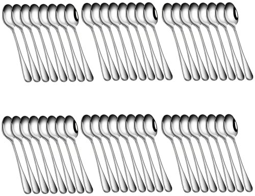 AURSTORE BASA Pack Kaffeelöffel aus Edelstahl, spülmaschinengeeignet– Löffellänge (12 cm) (4,72 Zoll) (48 Pcs)