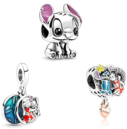 Doyafer 925 Silber Charms Damen Armband Perlen für Pandora Armband Halskette Anhänger Cartoon Liebe Tiere Charms Set Familie, Freunde, Geburtstag, Feiertagsgeschenke