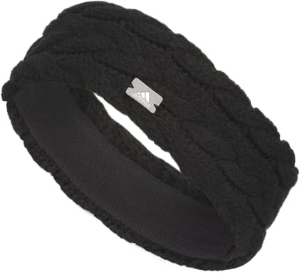 adidas Modisches Strick-Stirnband für Damen, Schwarz/Grau/Silber Metallic F23, EinheitsgröÃŸe