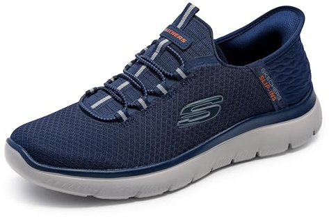 Skechers Hombre Summits High Range Zapatillas, Navy Mesh/Trim, 41.5 EU Ancho