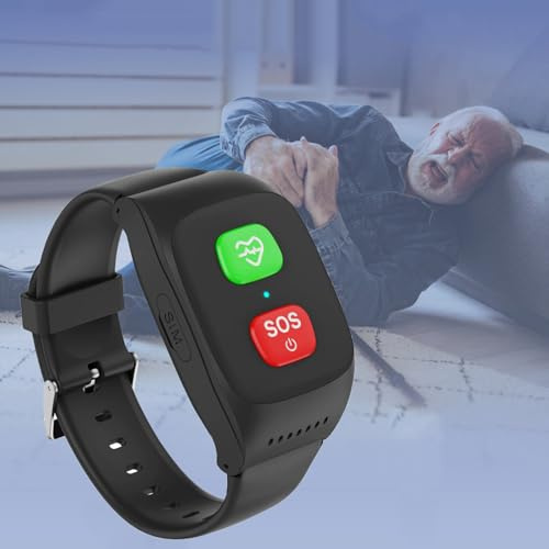 SOS Seniors Bracelet with Fall Detection, Seniors Emergency Call Bracelet GPS,4G Smart Watch for Seniors with Phone, Help in Emergency Geo-Fence Fitness Tracker Watch, for Dementia Alzheimer's Disease